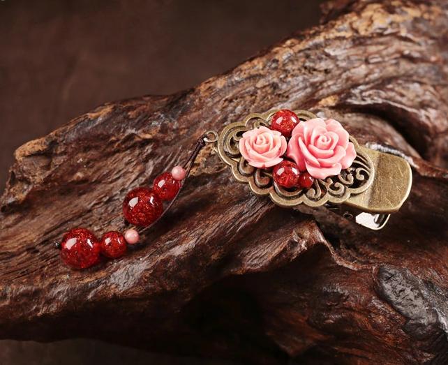 媚香粉貝雕花時尚家佳樂文學(xué)發(fā)夾頭飾