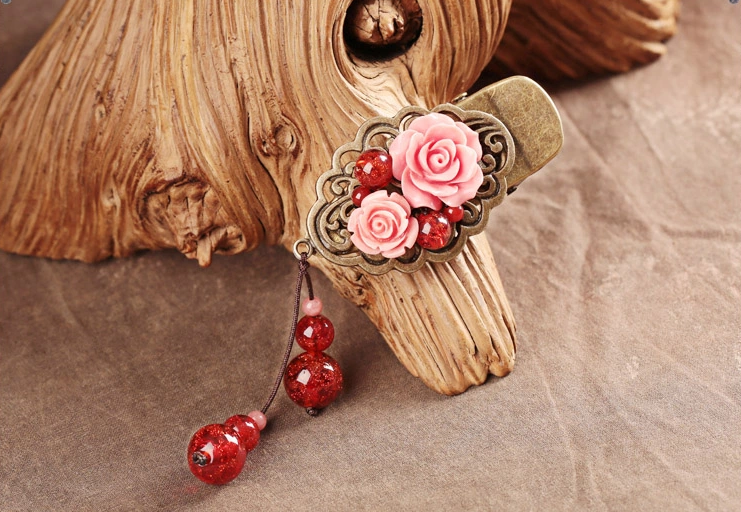 媚香粉貝雕花時尚家佳樂文學(xué)發(fā)夾頭飾