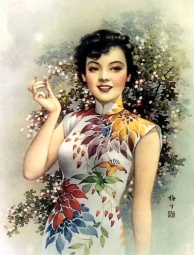 獨(dú)特中國(guó)美，最美插畫(huà)，膚如凝脂珠圓玉潤(rùn)民國(guó)