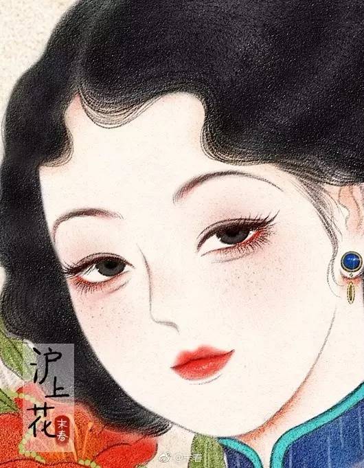 獨(dú)特中國(guó)美，最美插畫(huà)，膚如凝脂珠圓玉潤(rùn)民國(guó)