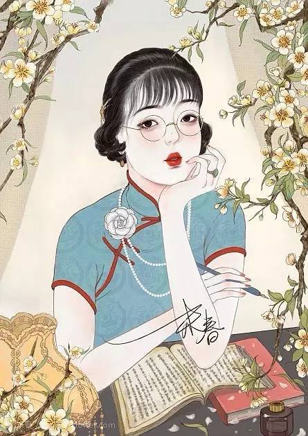 獨特中國美，最美插畫，膚如凝脂珠圓玉潤民國