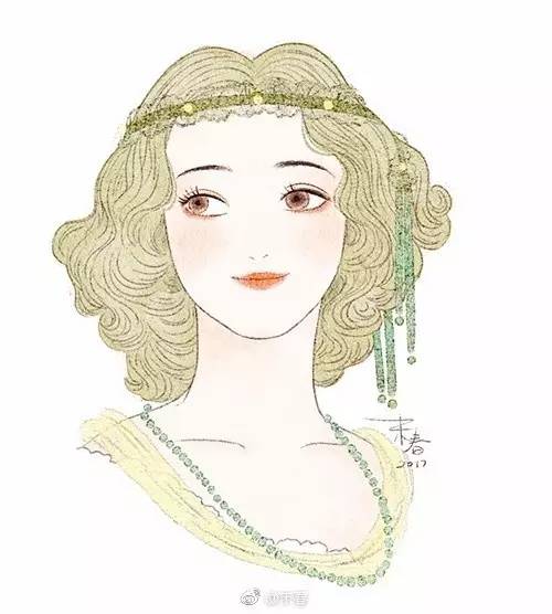 獨(dú)特中國美，最美插畫，膚如凝脂珠圓玉潤民國