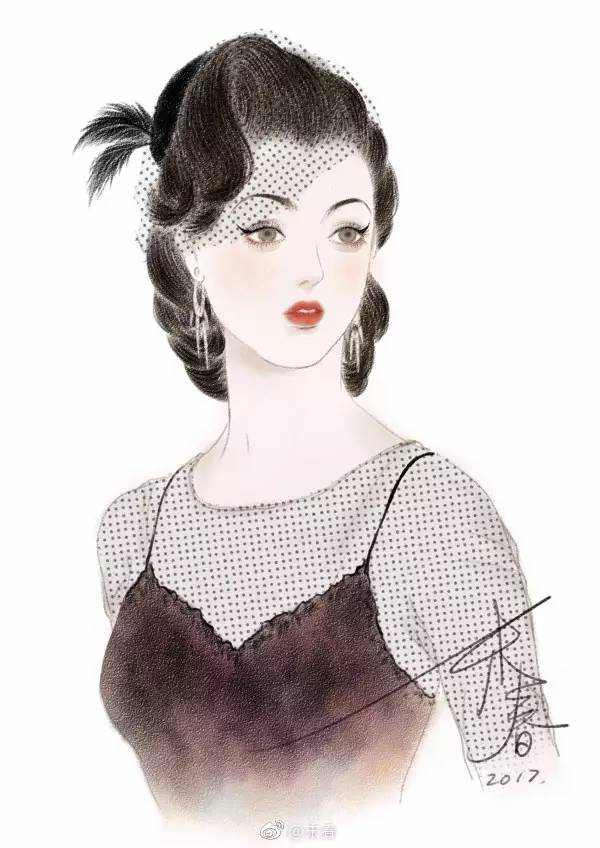 獨(dú)特中國美，最美插畫，膚如凝脂珠圓玉潤民國