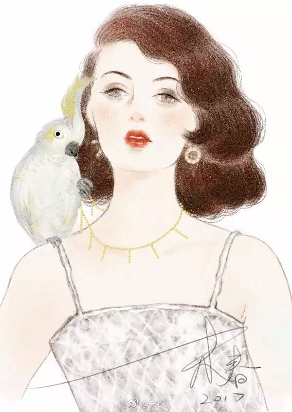 獨(dú)特中國美，最美插畫，膚如凝脂珠圓玉潤民國