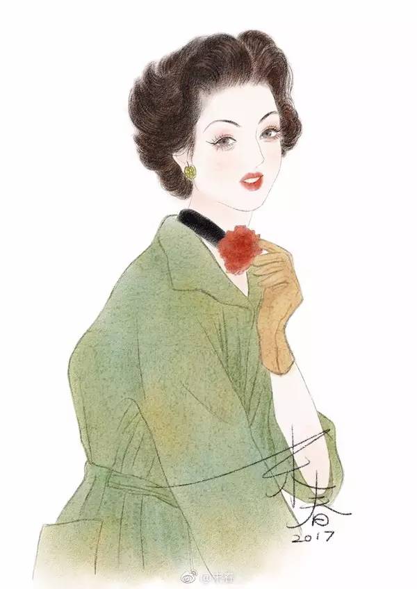 獨(dú)特中國(guó)美，最美插畫(huà)，膚如凝脂珠圓玉潤(rùn)民國(guó)