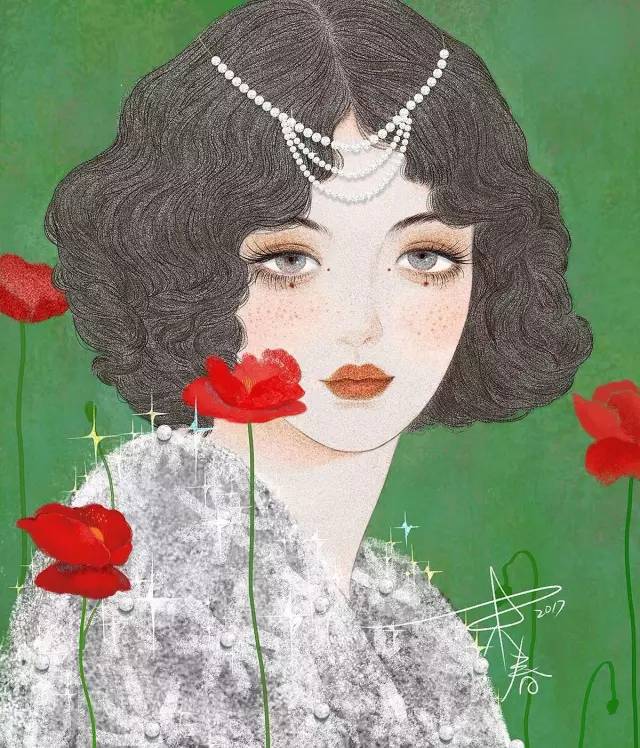 獨(dú)特中國(guó)美，最美插畫(huà)，膚如凝脂珠圓玉潤(rùn)民國(guó)