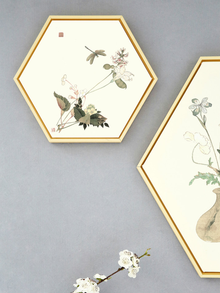 中式禪意創(chuàng)意六邊形裝飾畫(huà)