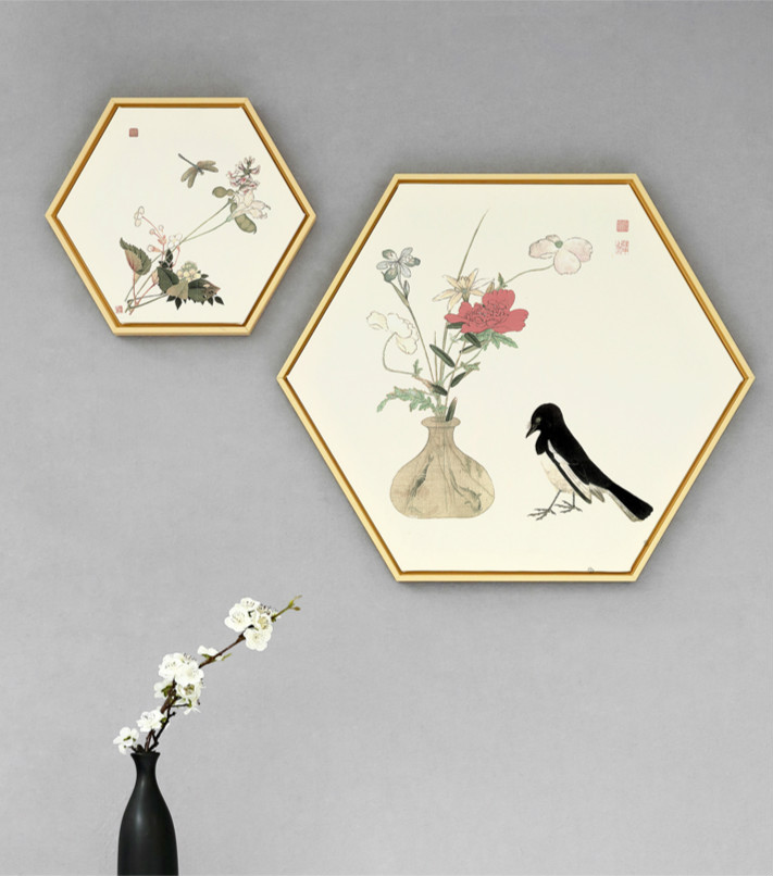 中式禪意創(chuàng)意六邊形裝飾畫(huà)