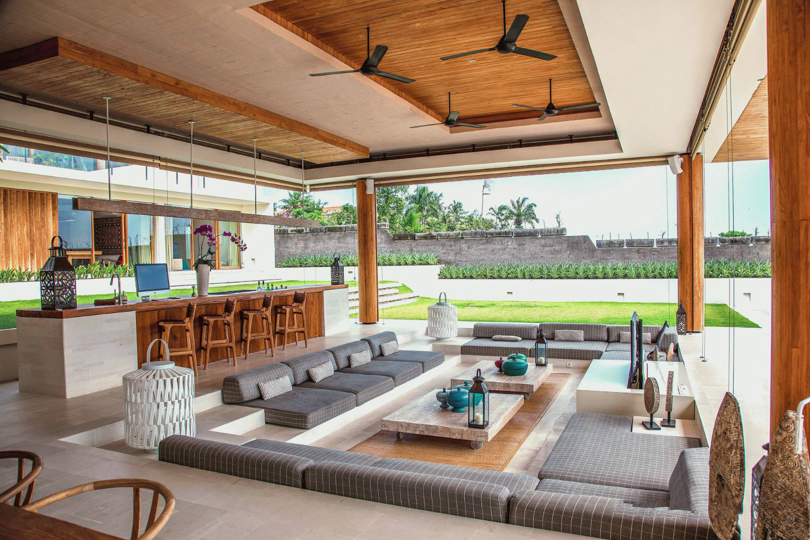 印度臨海別墅設計 新中式建筑中的木與石