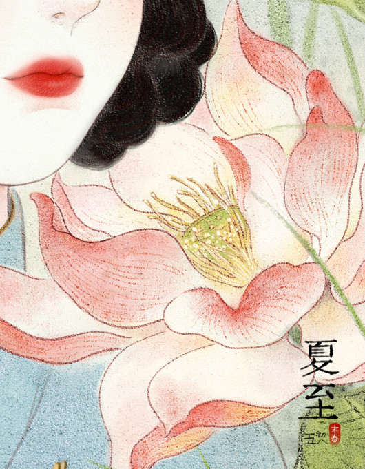 超細(xì)致的民國(guó)美女手繪插畫(huà)