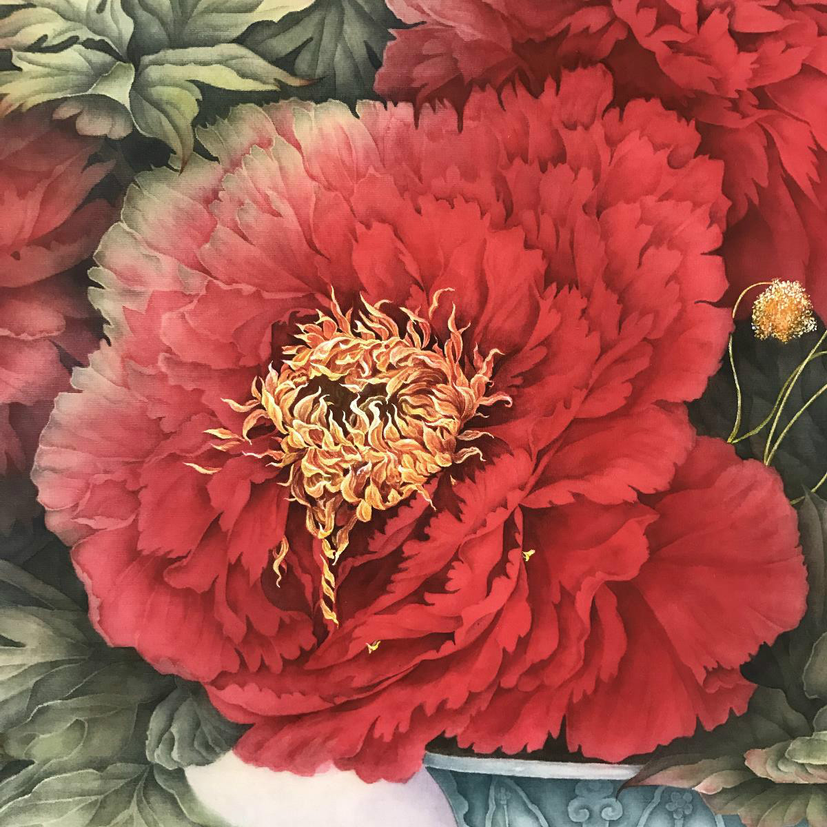 超細膩的牡丹花國畫