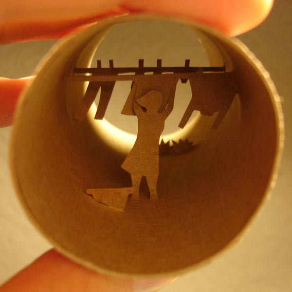 剪紙藝術(shù)，紙杯里的時光