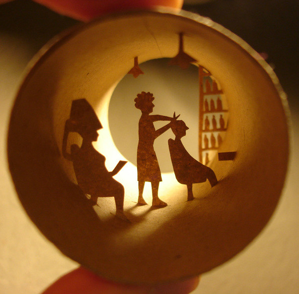 剪紙藝術(shù)，紙杯里的時光