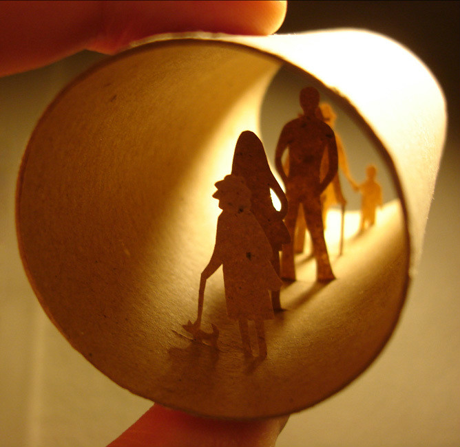 剪紙藝術(shù)，紙杯里的時光