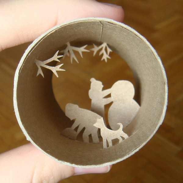 剪紙藝術(shù)，紙杯里的時(shí)光