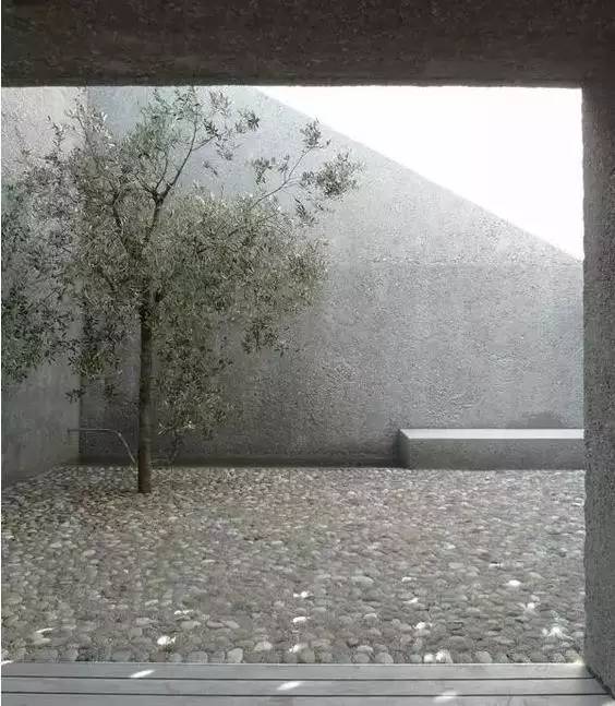 水泥墻樸素寂靜的美，庭院設(shè)計(jì)