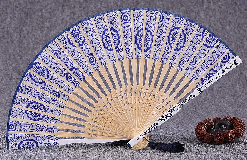 家佳樂文學(xué)青花瓷古典真絲折扇