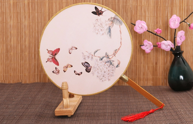 古風(fēng)系列圖案的家佳樂文學(xué)復(fù)古團(tuán)扇