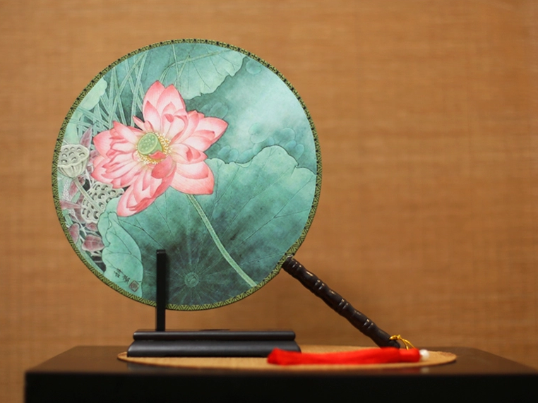 古風(fēng)古畫圖案系列雙面團(tuán)扇