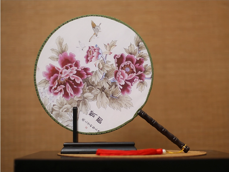 古風古畫圖案系列雙面團扇