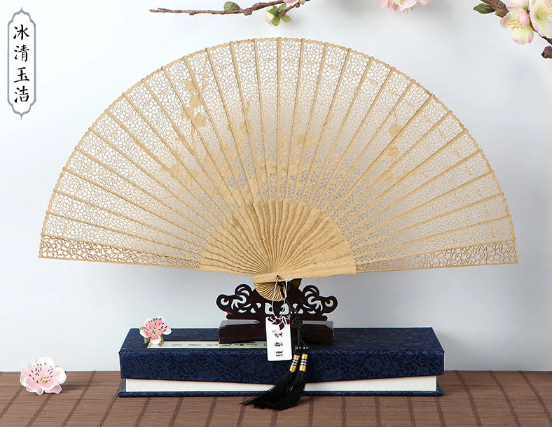 家佳樂文學(xué)鏤空雕花古風(fēng)工藝香木折扇