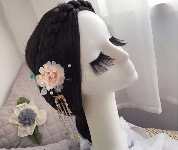 玉芙蓉古風頭飾手工發(fā)簪絹花