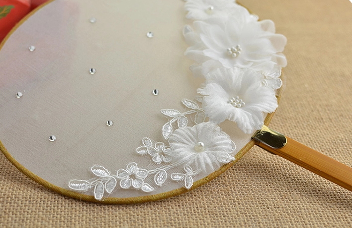 典雅復古立體絹花團扇