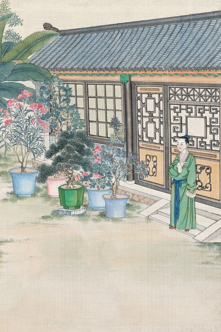 庭院深深，佳人依在