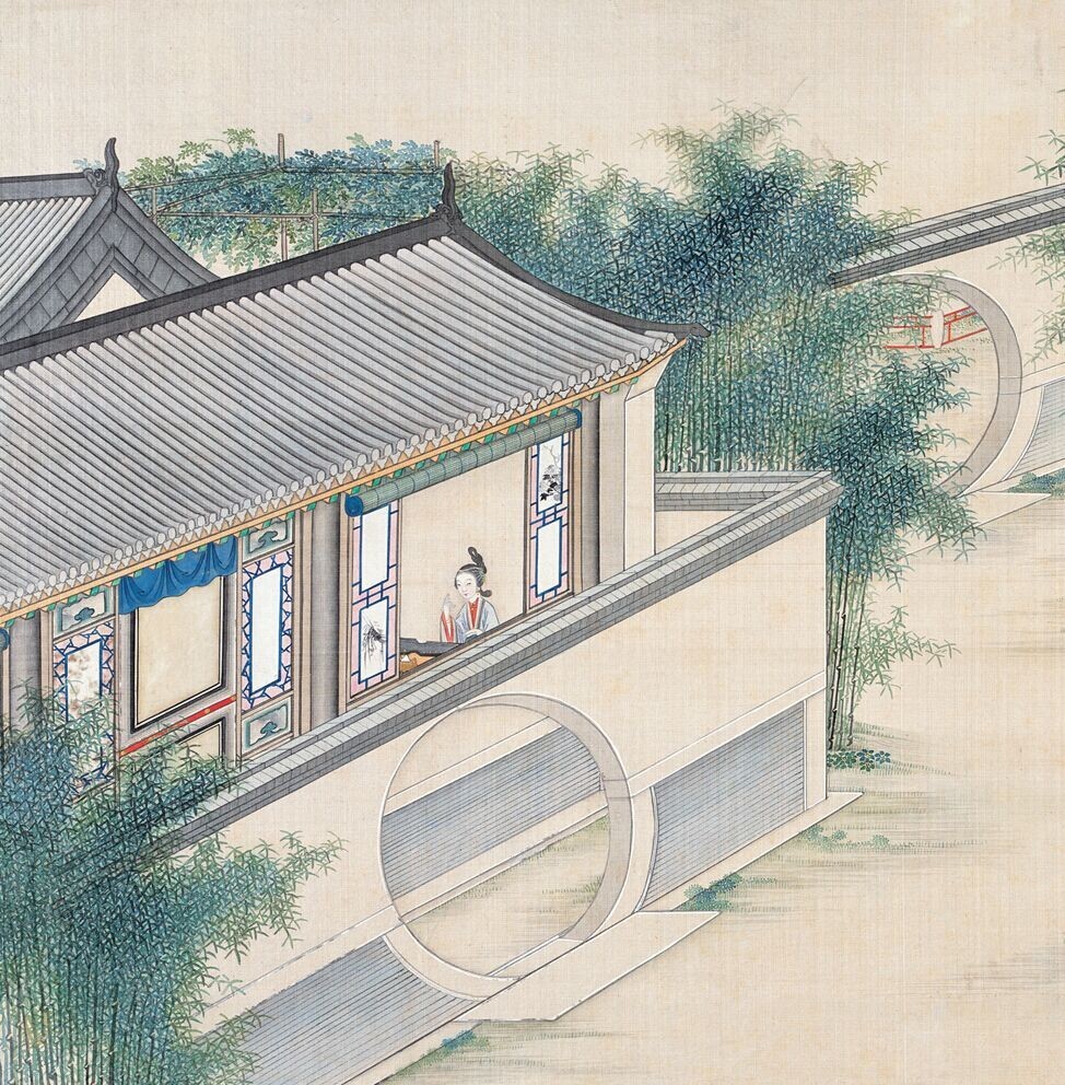 庭院深深，佳人依在