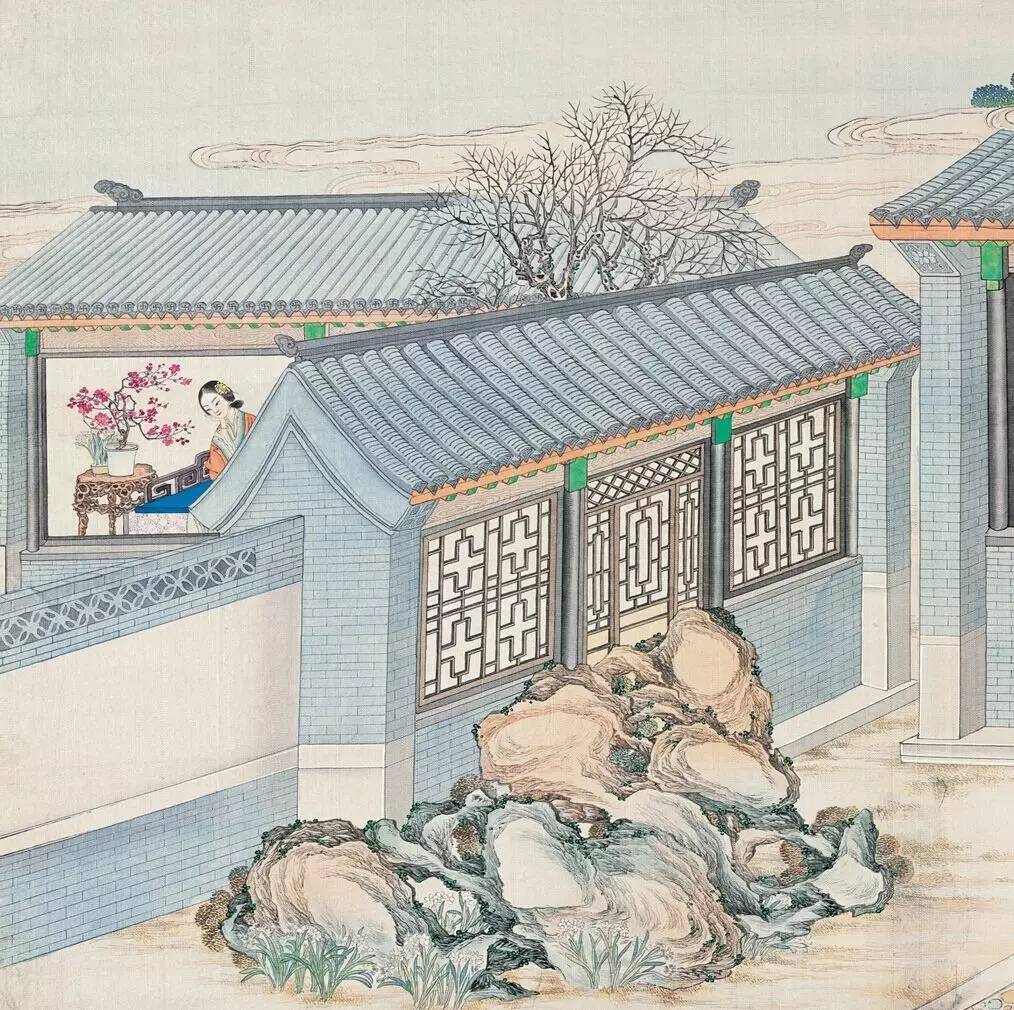 庭院深深，佳人依在