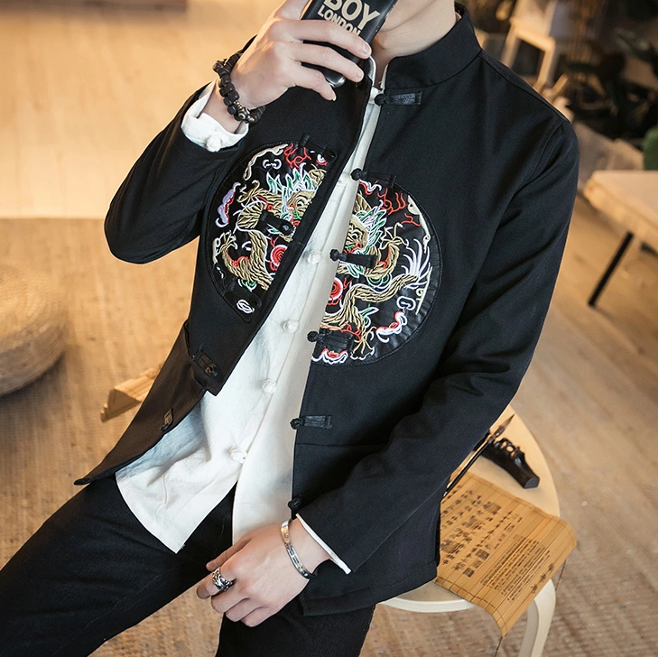 龍紋刺繡家佳樂文學(xué)唐裝