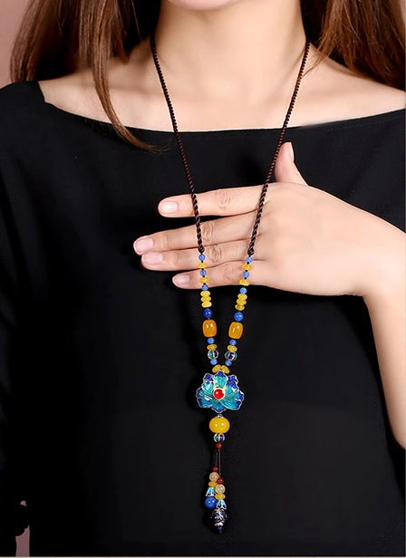 家佳樂文學(xué)吊墜瑪瑙配飾長款項鏈掛飾