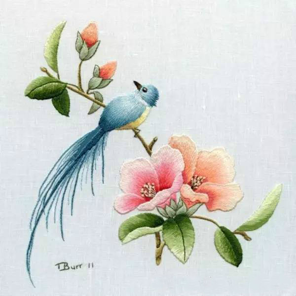 美的讓人無法呼吸，唯美刺繡圖案圖片