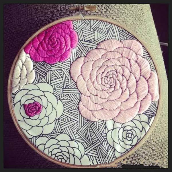 美的讓人無法呼吸，唯美刺繡圖案圖片