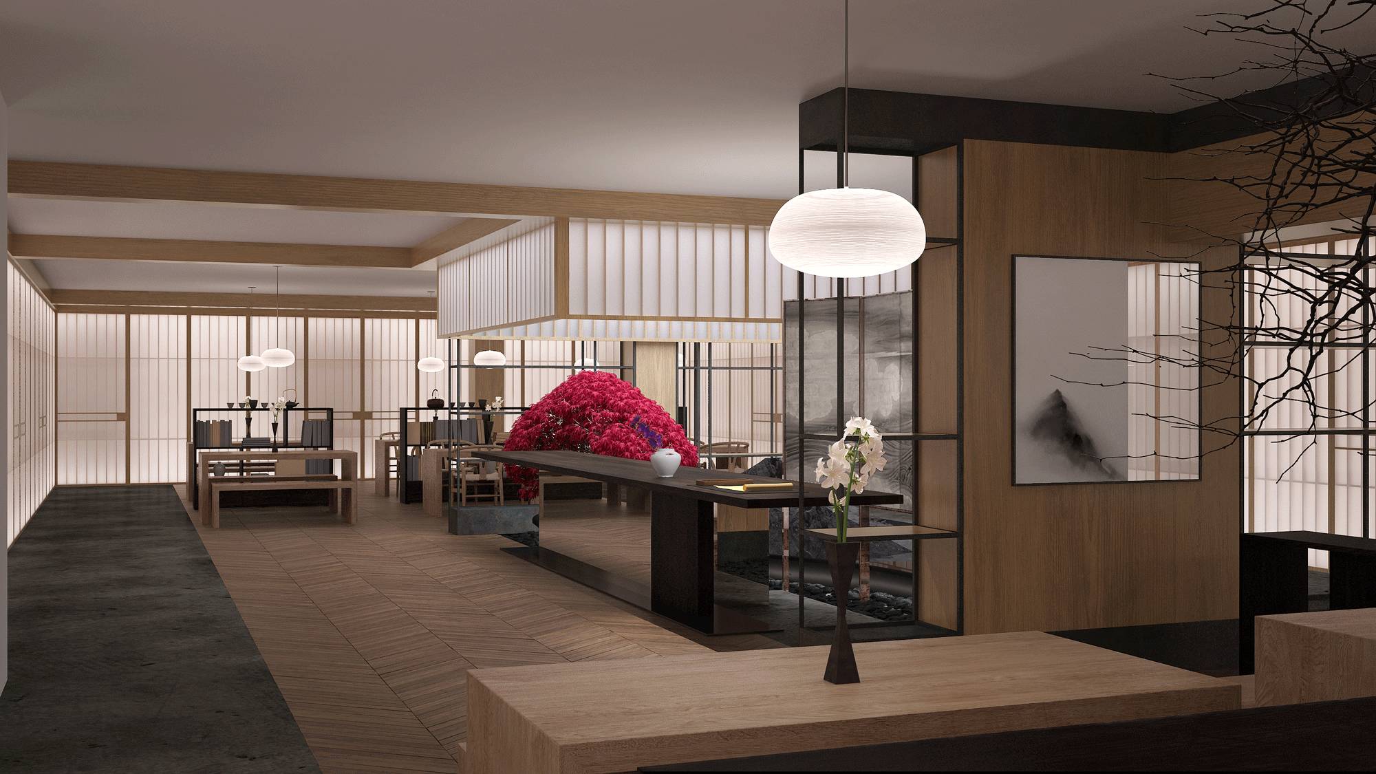 樸素安靜的禪意原木空間，中式裝修造景藝術(shù)