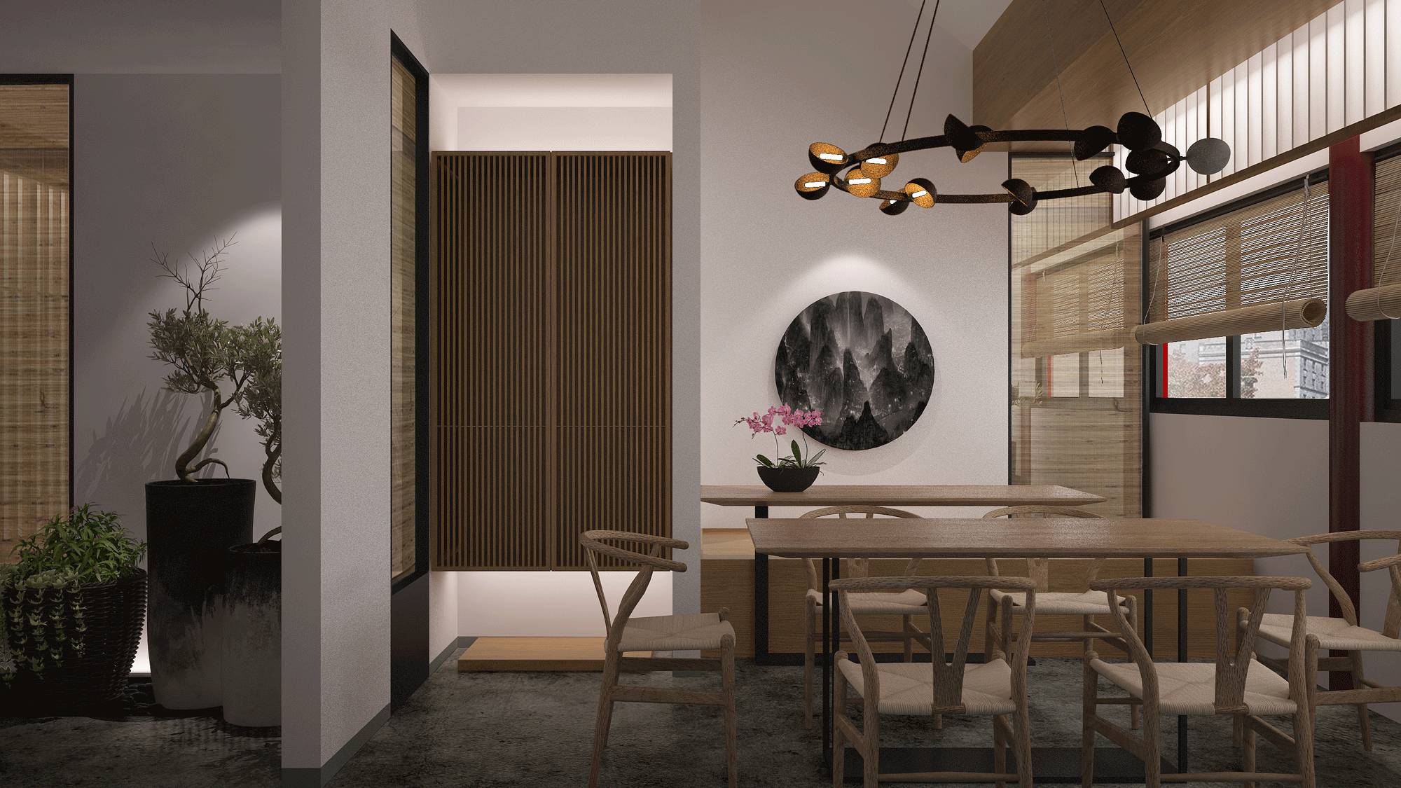 樸素安靜的禪意原木空間，中式裝修造景藝術(shù)