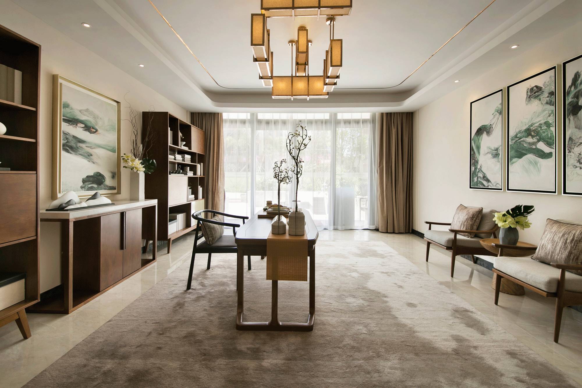 茶·時光的故事，290㎡典雅新中式裝修設(shè)計