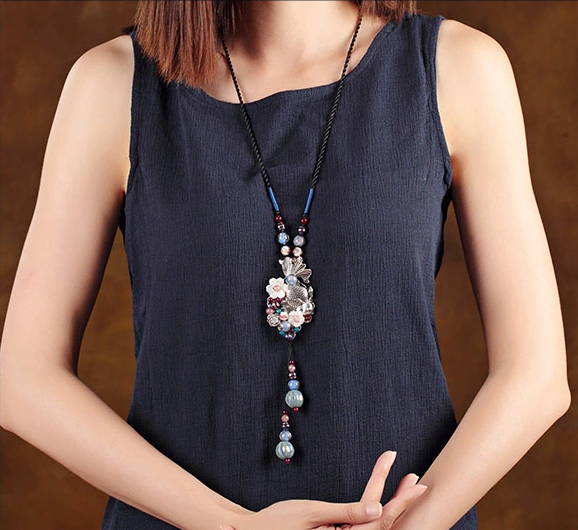 魚(yú)游四海靜聽(tīng)花開(kāi)，魚(yú)吊墜項(xiàng)鏈毛衣鏈