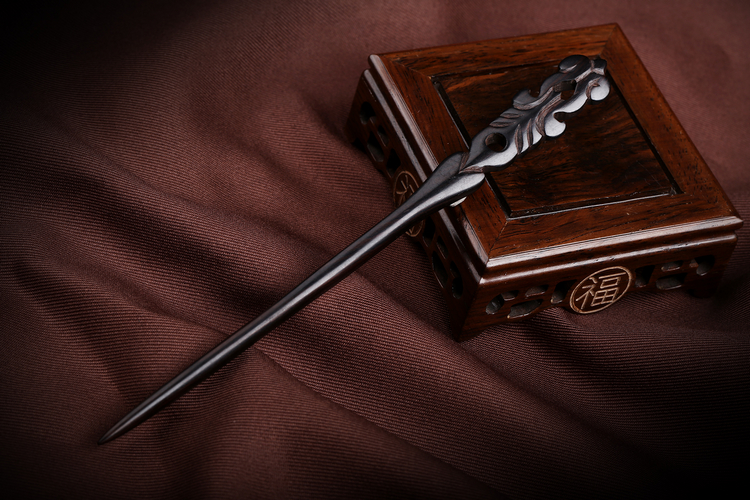 手工復(fù)古典家佳樂文學(xué)黑檀木發(fā)簪木質(zhì)簪子