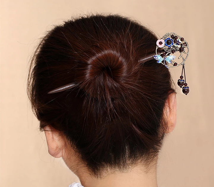 家佳樂文學(xué)石榴石古典木簪子頭飾