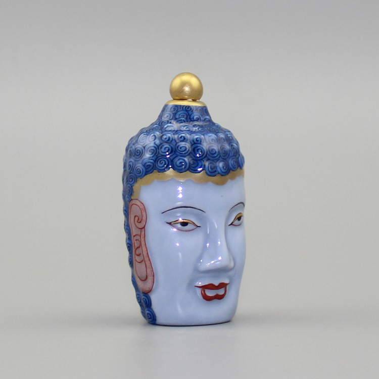 佛光普照手繪描金鼻煙壺如來佛祖掛飾護(hù)身符