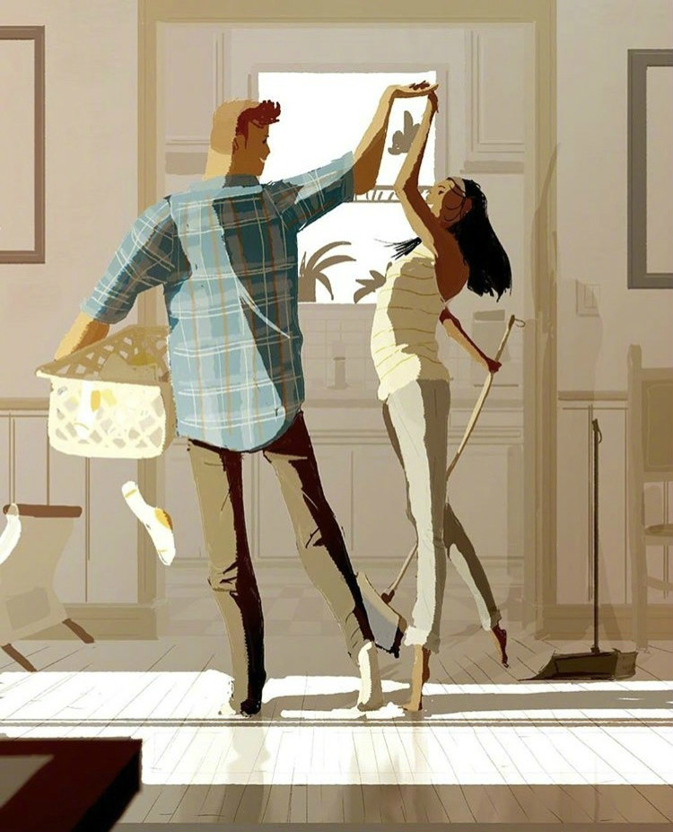 兩個人的時光，唯美插畫