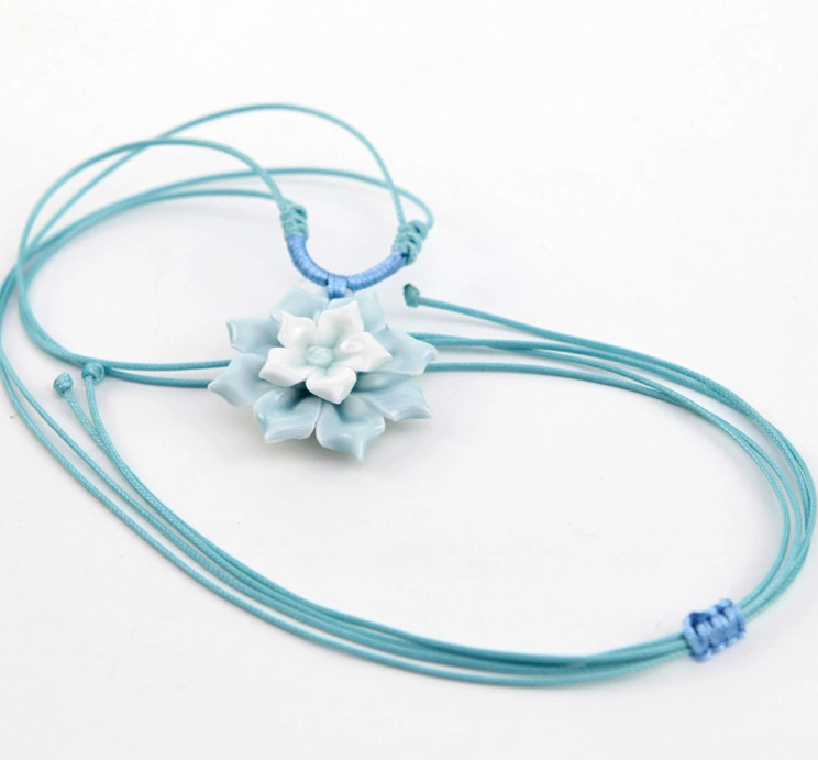 古風(fēng)白袂青衫家佳樂文學(xué)手工陶瓷項(xiàng)鏈