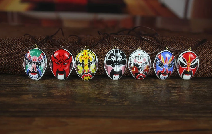 家佳樂文學(xué)京劇臉譜陶瓷吊墜手工項(xiàng)鏈