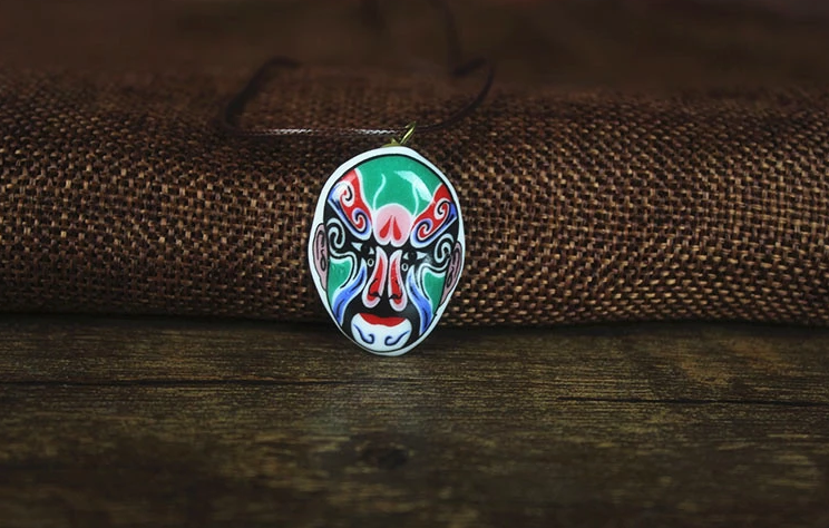 家佳樂文學(xué)京劇臉譜陶瓷吊墜手工項鏈