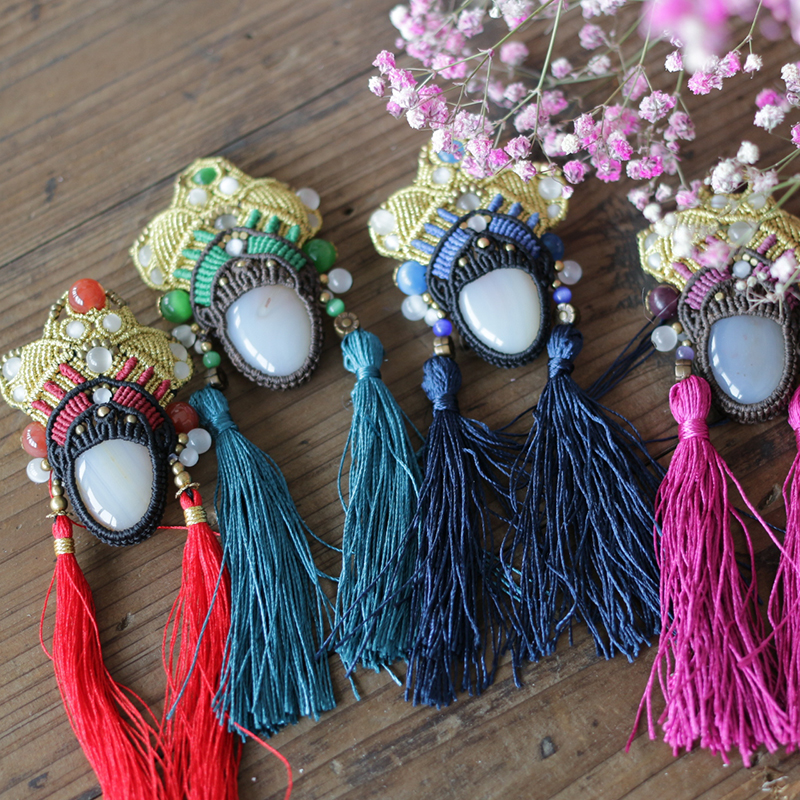 超細致的手工編織制作作品家佳樂文學(xué)臉譜刀馬旦伶