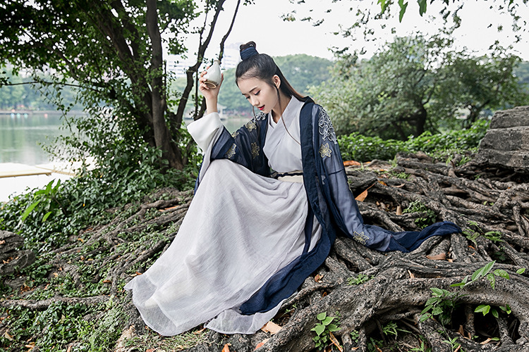 家佳樂文學大袖衫漢元素漢服古裝美女圖片
