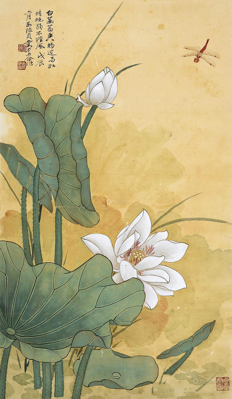 俞致貞國(guó)畫(huà)荷花作品