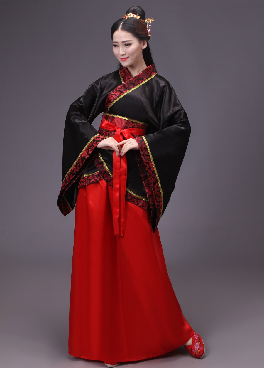 經(jīng)典中國(guó)紅漢服古裝美女圖片
