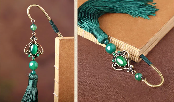 家佳樂文學(xué)古典創(chuàng)意金屬精致流蘇書簽